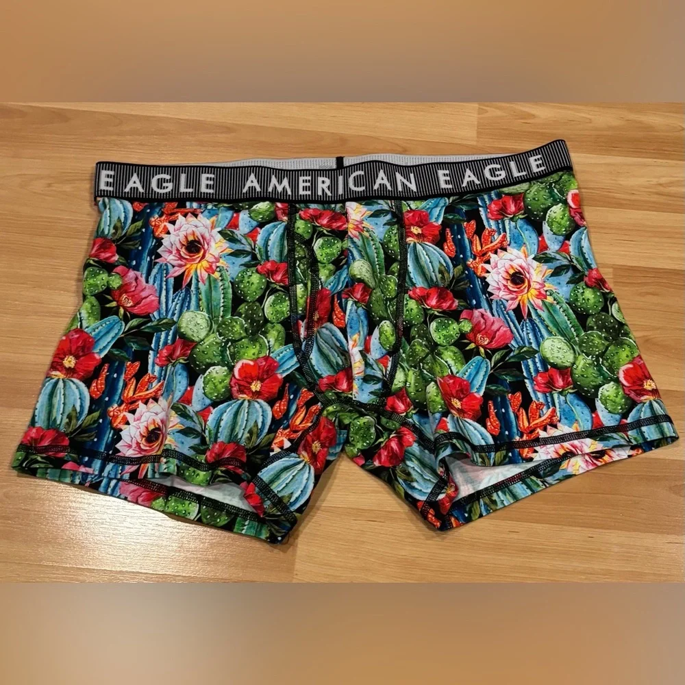 5/$25‎ American Eagle Floral Cactus Boxer Briefs - Multicolor